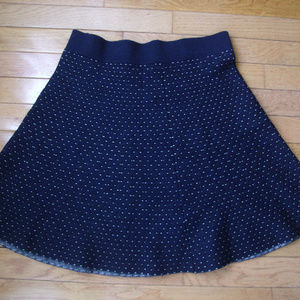Ann Taylor Petite Black Blue Sweater Skirt MED PET